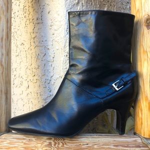 *Nine West* Black Leather Boots Size 5.5